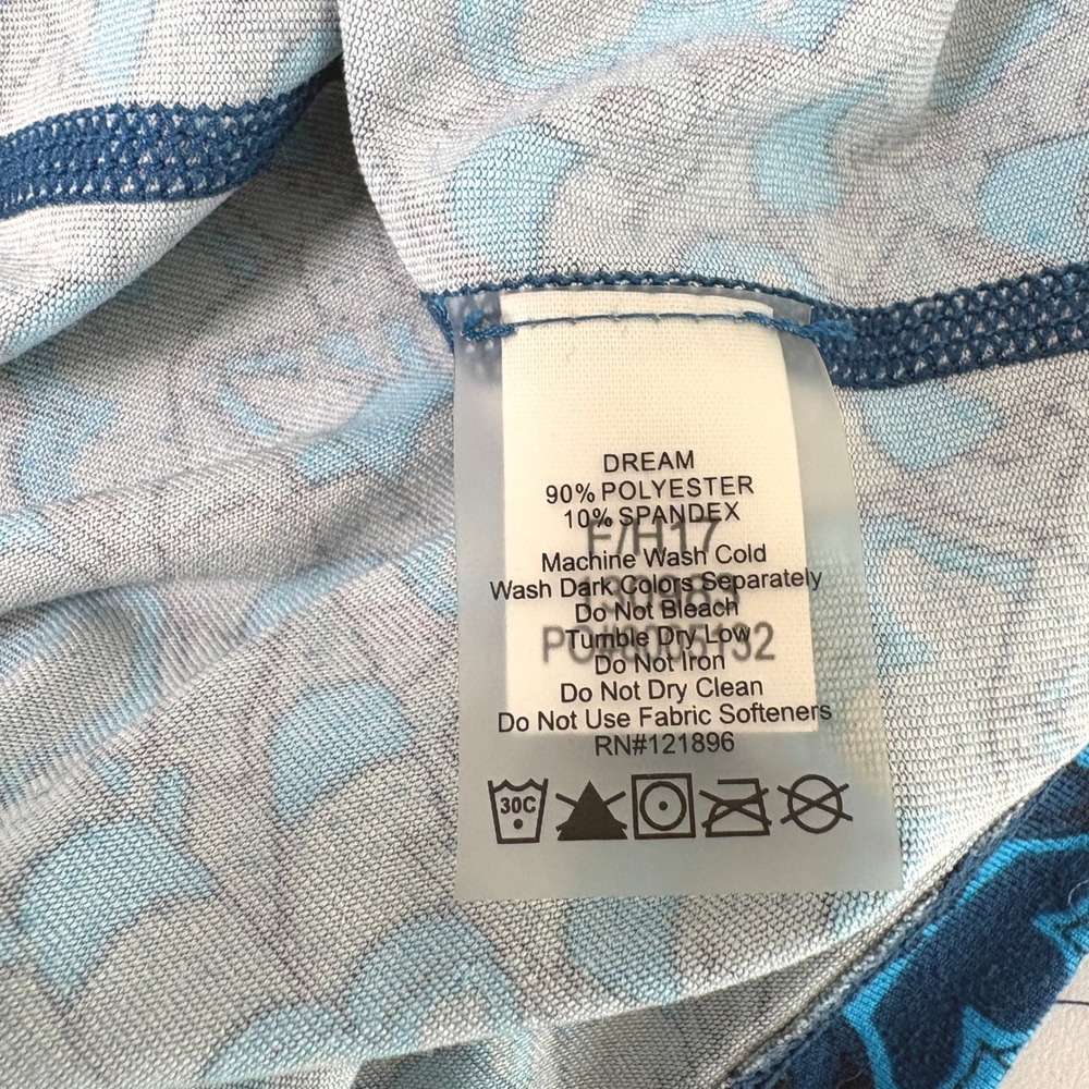 Title Nine Getaway Dress Size XL Blue Geometric Print Quarter Zip Long Sleeve - Picture 6 of 11